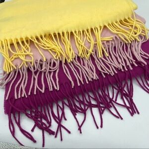 Lord & Taylor || Set of 3 Scarves; 2-Pink and 1-Yellow